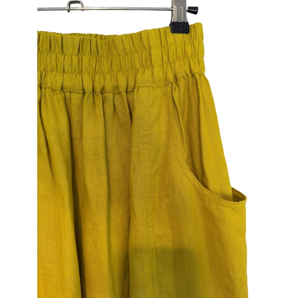 notPERFECTLINEN Mustard Yellow Midi Skirt - Picture 4 of 9